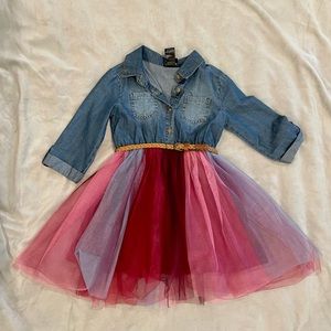 Pink Violet Tutu and Jean Dress Size 6 Excellent Condition